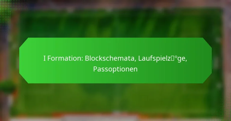 I Formation: Blockschemata, Laufspielzüge, Passoptionen