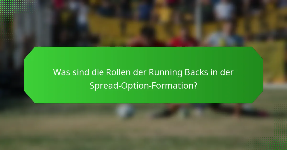 Was sind die Rollen der Running Backs in der Spread-Option-Formation?