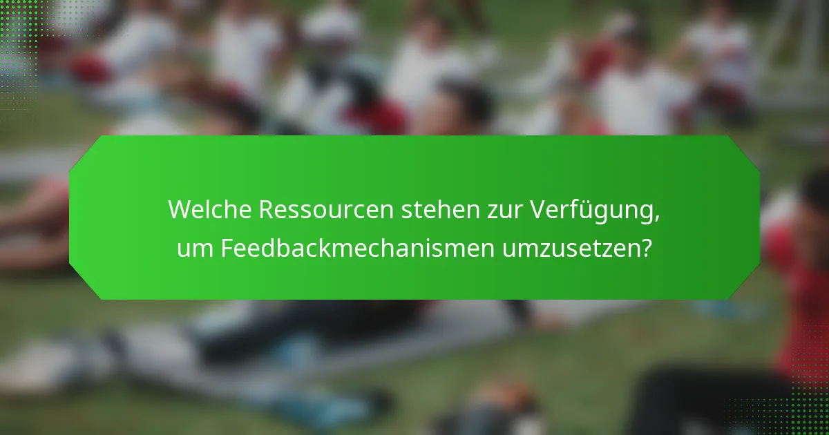 Welche Ressourcen stehen zur Verfügung, um Feedbackmechanismen umzusetzen?